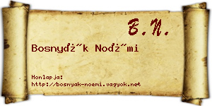Bosnyák Noémi névjegykártya