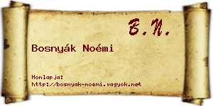 Bosnyák Noémi névjegykártya